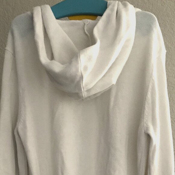 Epic Threads, Girls Size M White Knit Cardigan, Hooded - Picture 3 of 4
